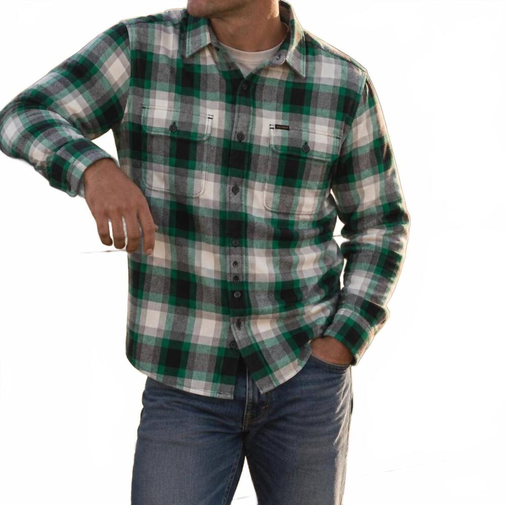 NEW FILSON vintage flannel work shirt in green grey multi